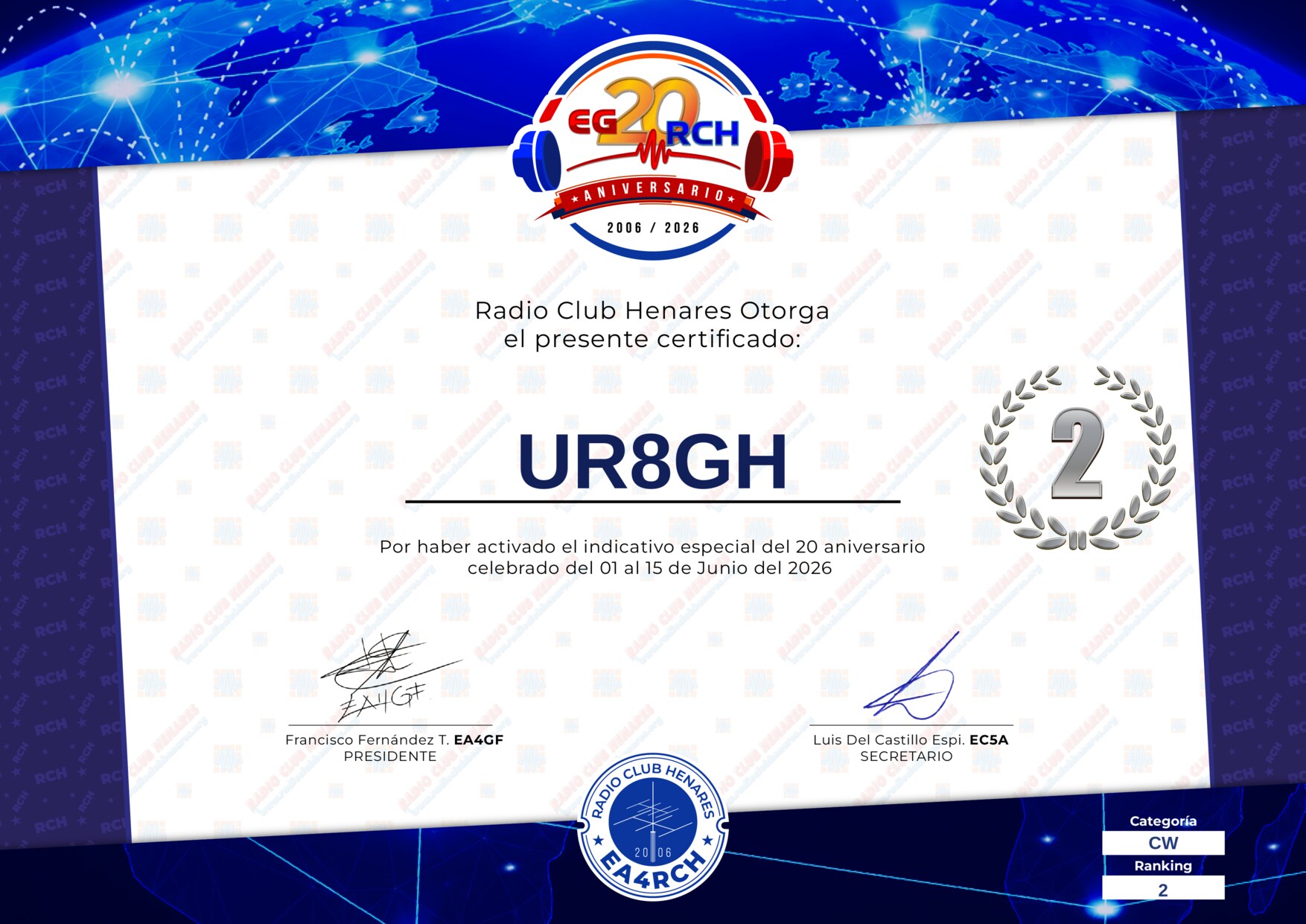 Diploma EG20RCH de UR8GH