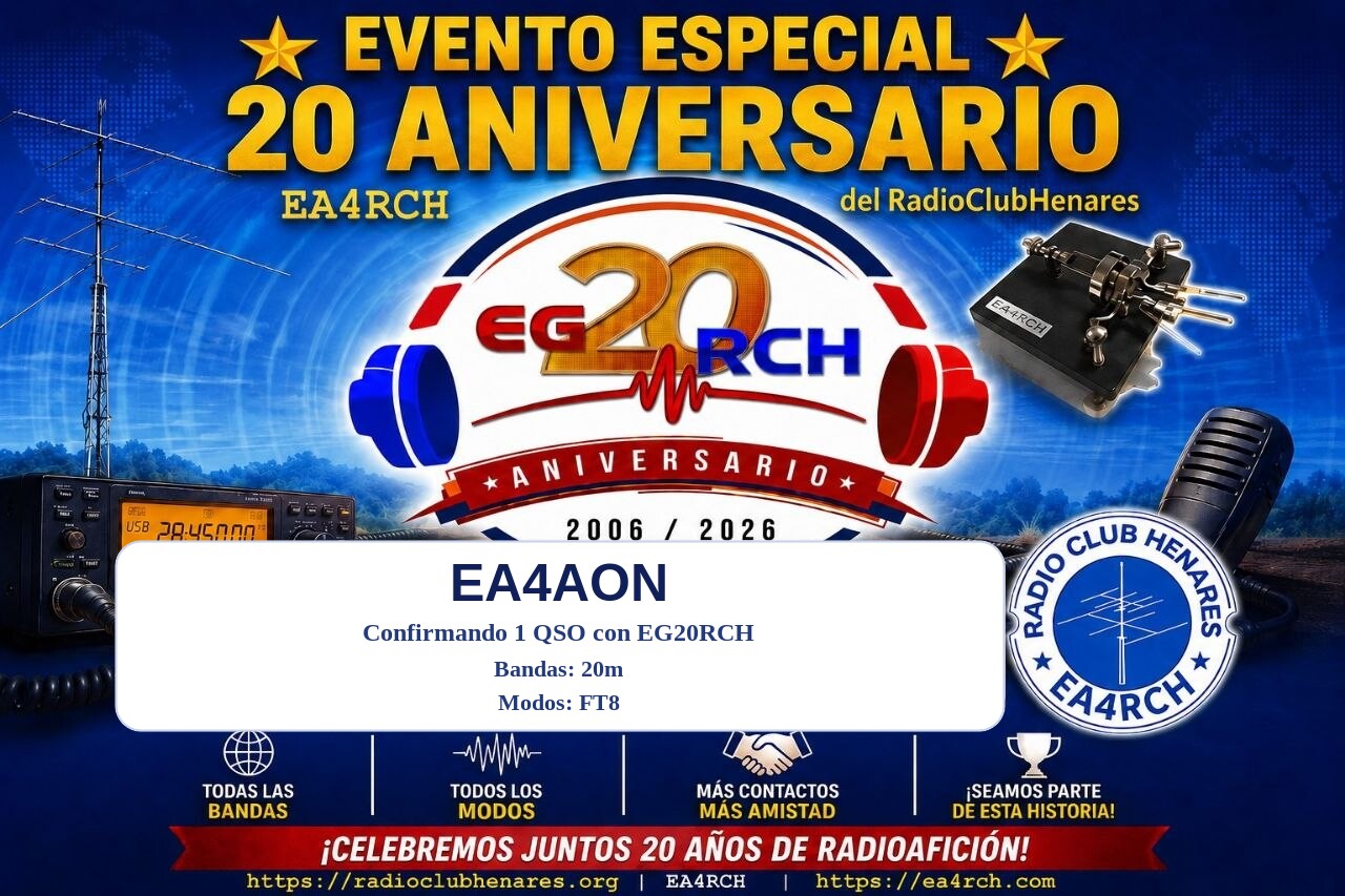 QSL EG20RCH para EA4AON