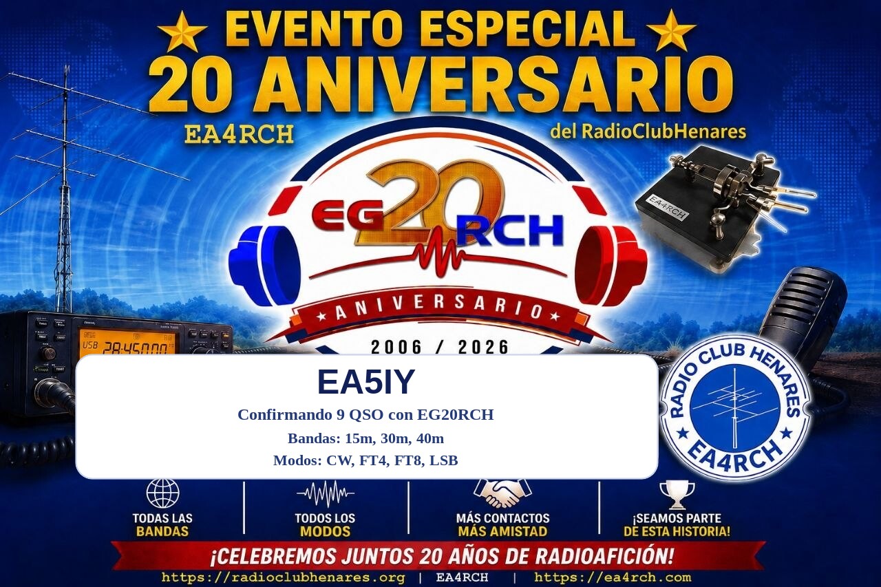 QSL EG20RCH para EA5IY