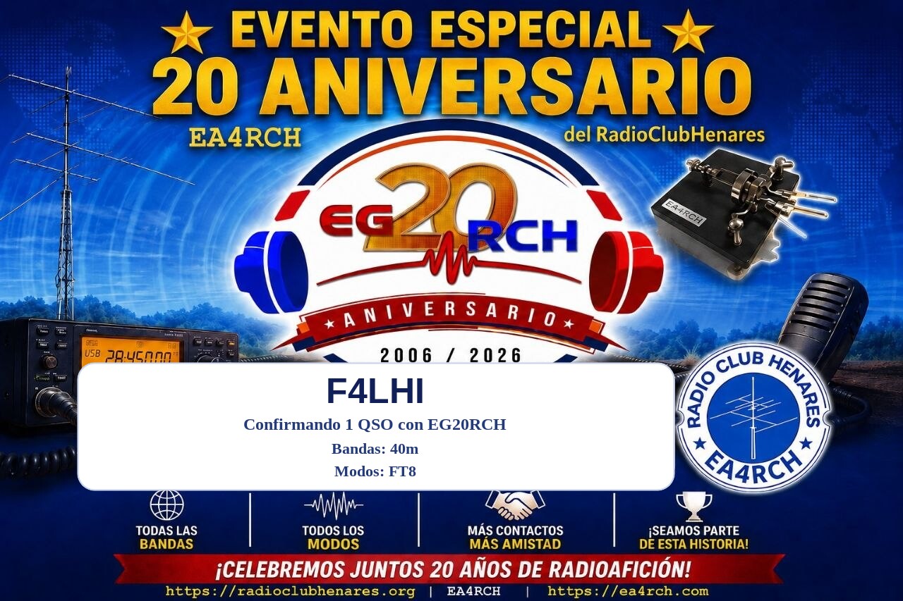 QSL EG20RCH para F4LHI